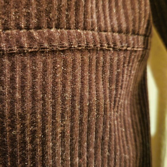 Style Studio Dk Brown Corduroy-Looking Velvet Soft Long Sleeved Dress - M - Picture 7 of 10